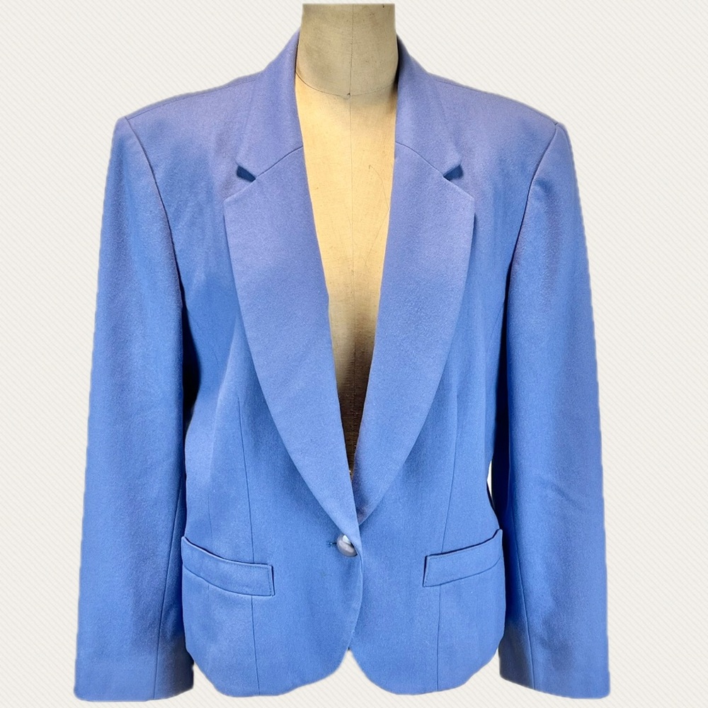 VINTAGE Pendleton women’s wool tailored blazer suit jacket coat periwinkle‎ 80s
